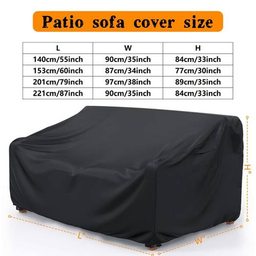 2 3 seater patio sofa cover black 420d oxford fabric with handles and drawstring protective cover for garden balcony or outdoor space