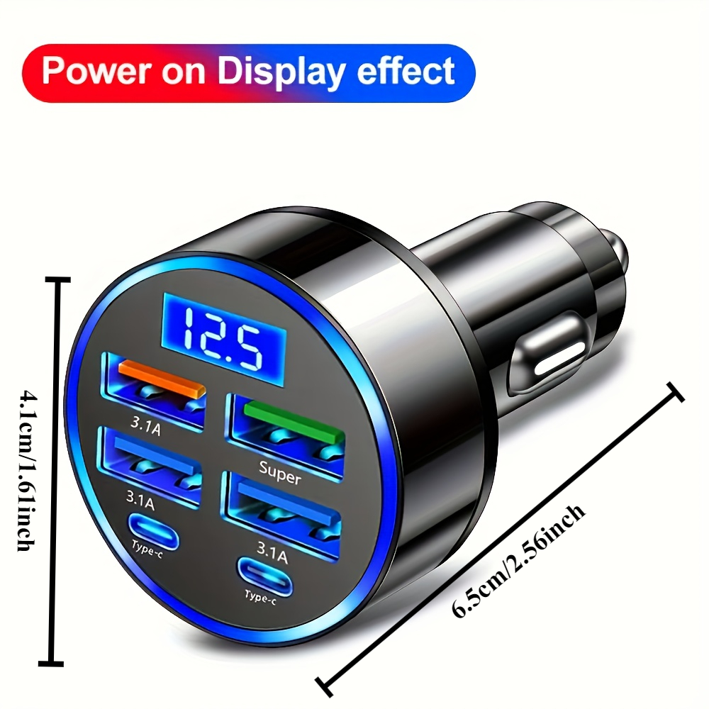 Upgraded 6-in-1 Car Charger, Dual USB Ports, Car Power Socket, and... product image 6
