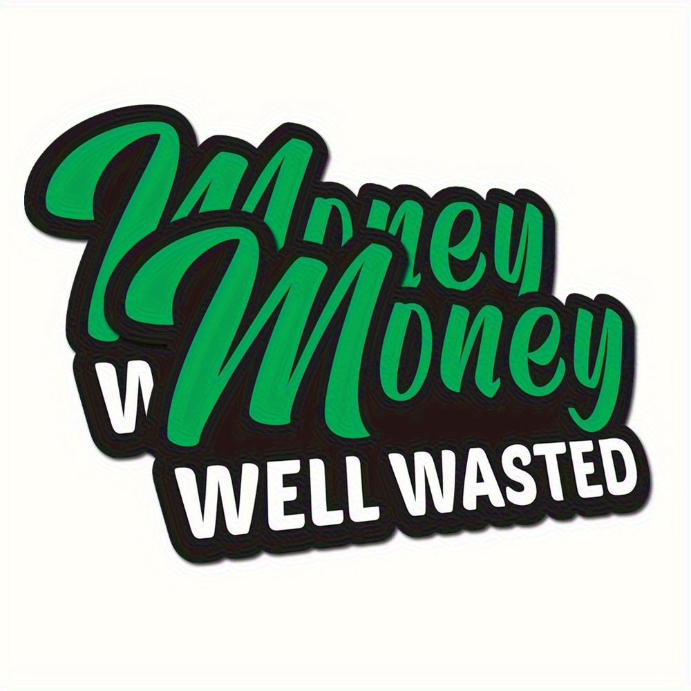 TEMU (2 Pack) Money Fun Bumper Stickers Vinyl Decal Stickers Humor Car Truck Suv Window Sports