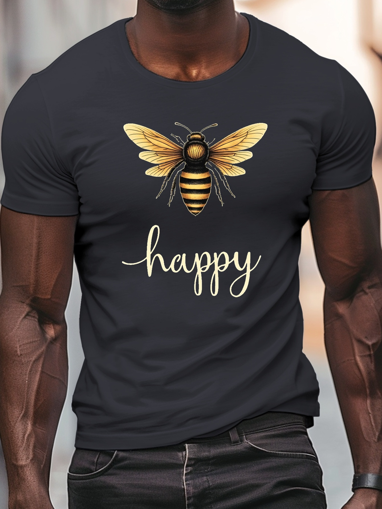 t shirt décontracté homme abeille polyester Temu France