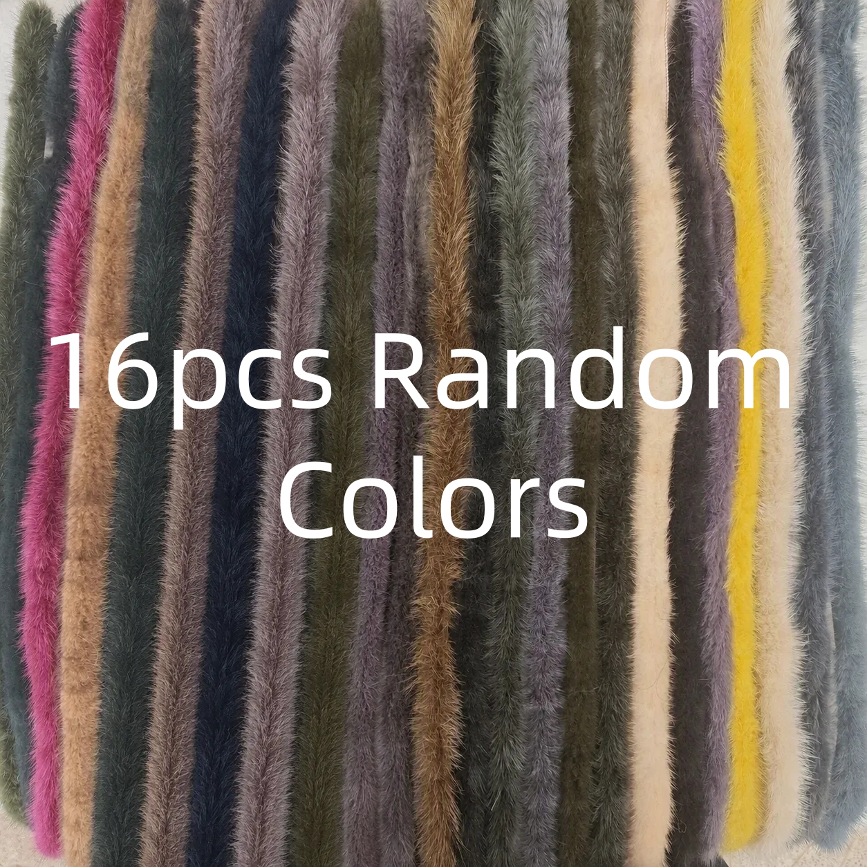 TEMU 16pcs 12.8 Mètres de Long, Bande de Garniture en Fausse Fourrure de Multicolore, Ruban de Ruban en Fourrure Douce et Moelleuse, Accessoire de