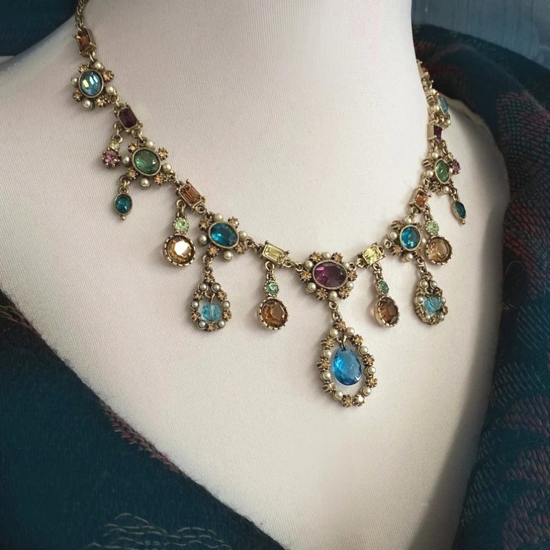 TEMU A Luxurious Drop-shaped Pendant Necklace For Women, Featuring And Synthetic Zirconia, Measuring 45+5cm, Perfect For Weddings, Banquets, And