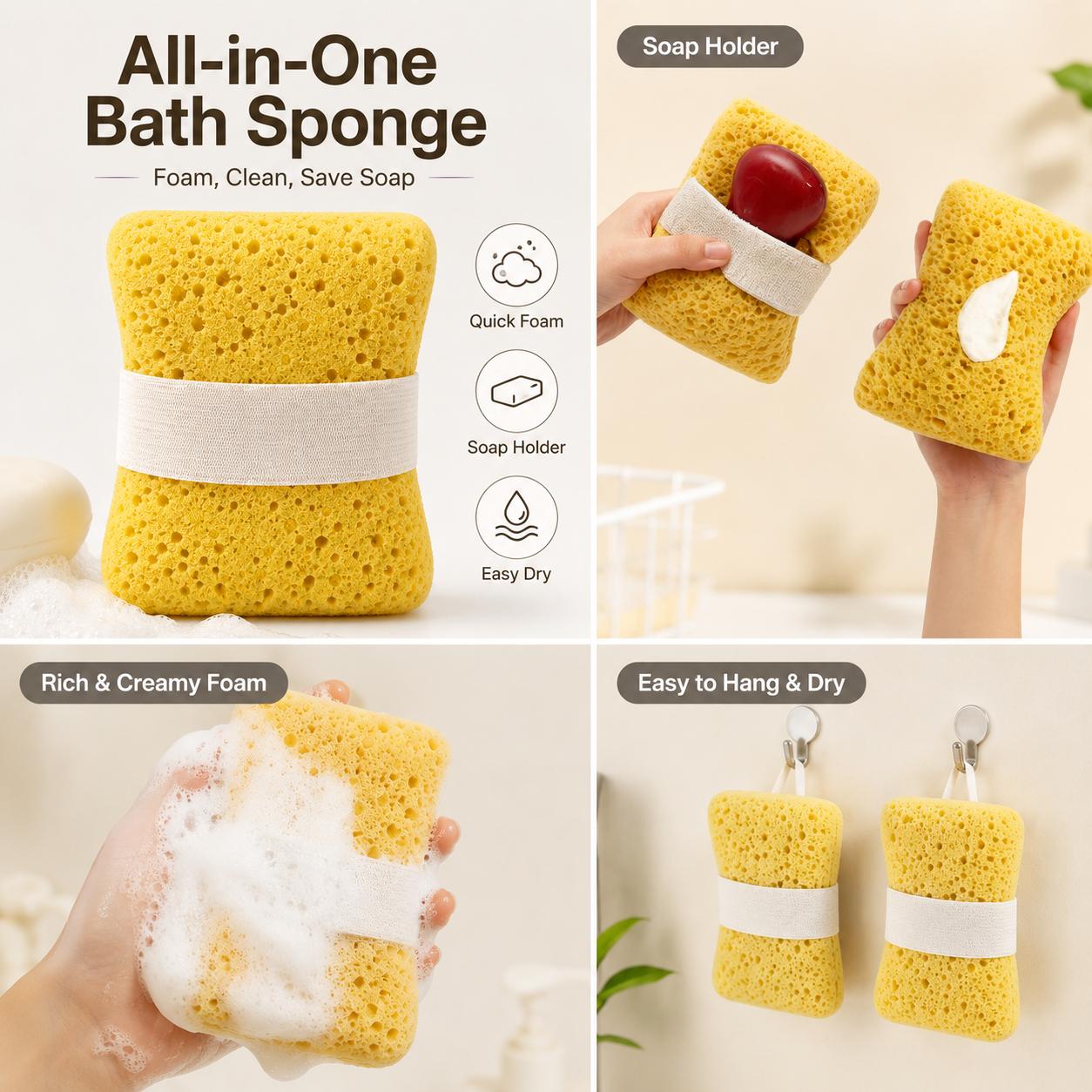 honeycomb bath net with soap pocket quick foaming shower sponge soft body scrubber suitable for elastic soap holder hygienic bath accessory for wet use suitable for bath shower quick foaming sponge for daily cleansing Product details 1