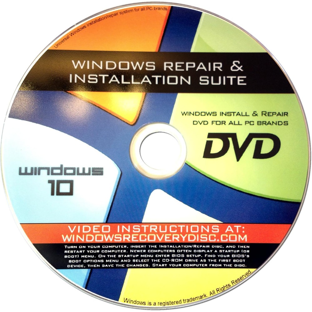 TEMU Recovery, Repair And Re-installation Disc Compatible With Ms Win 10 32/64 Bit, With Install Key Included, Computer Repair Kit