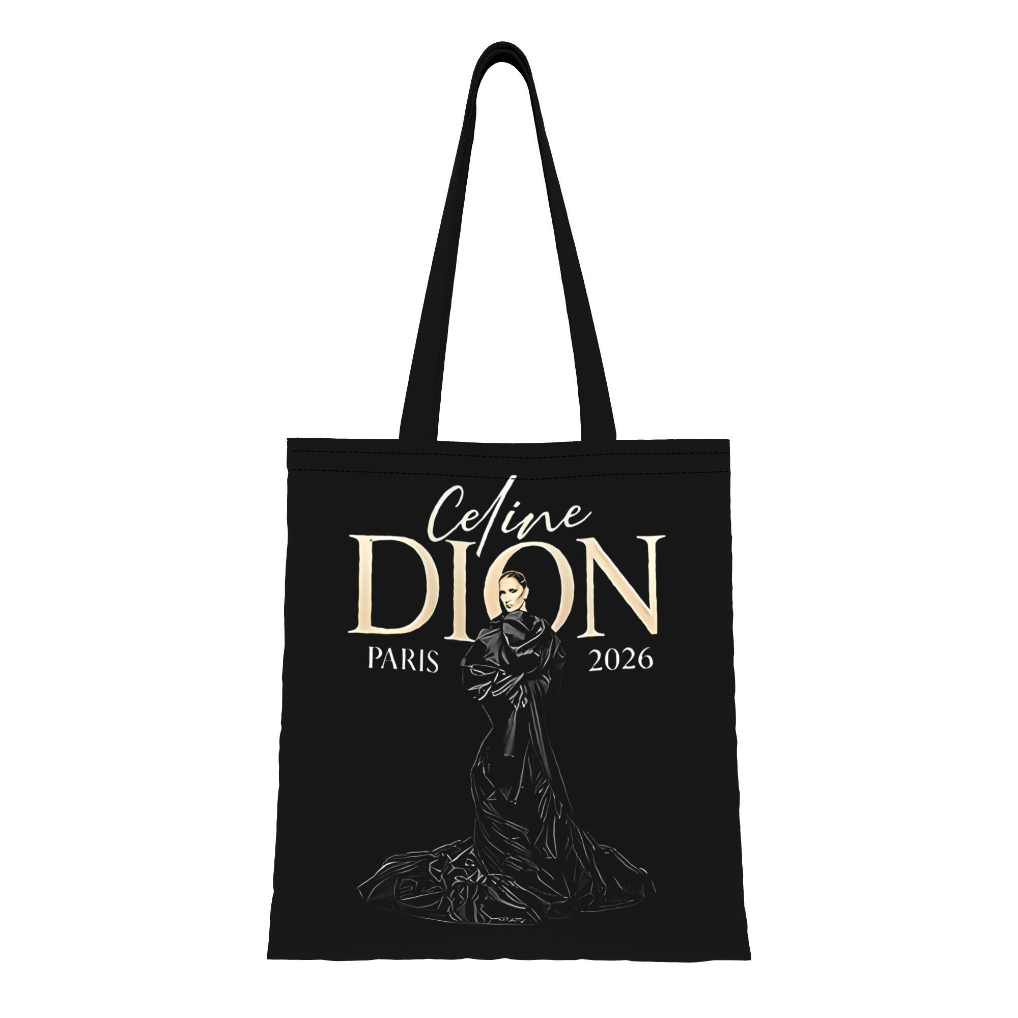 TEMU 1 pièce Sac fourre-tout Dion Paris 2026 sur scène, impression 2D à plat, grand sac à main durable de grande , lavable en machine, avec sangle de