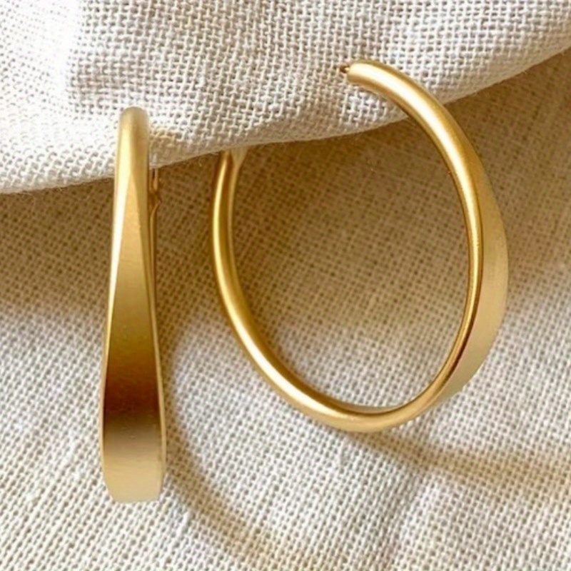 Vintage Copper Matte Golden Hoop Earrings