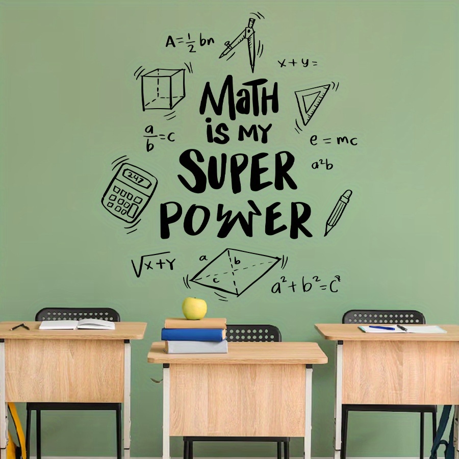 

Math Is " Inspirational Wall Decal - Removable Pvc Sticker For Classroom, Bedroom, Office & Library Decor