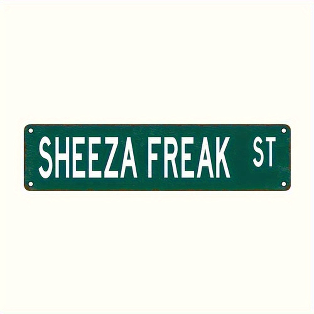 TEMU Aluminum Vintage " Freak St" Aluminum Metal Sign- 4x16 Inches Rustic Street Name Plate, Green With White Letters, Wall-mounted Outdoor/indoor