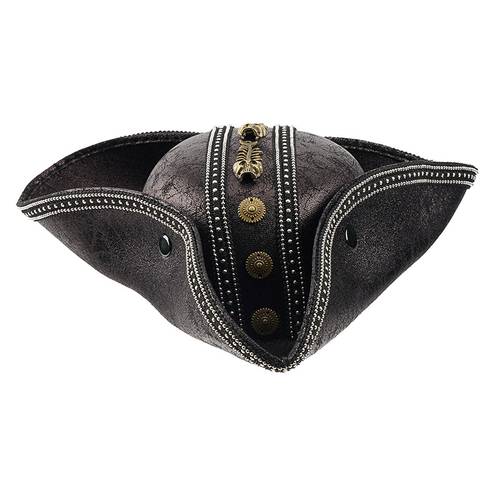 vintage pirate hat with pu leather skull lightweight suitable for men women non elastic pu leather pirate headpiece for halloween costumes cosplay themed parties role play