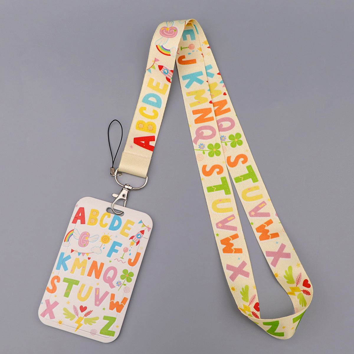 TEMU 1pc Dmlsky Cute Letter Lanyard With Compatible For Id Badge Holder, Usb Phone Strap, Keychain - Hang Rope For Keys, Cards, Mobile Devices - Diy