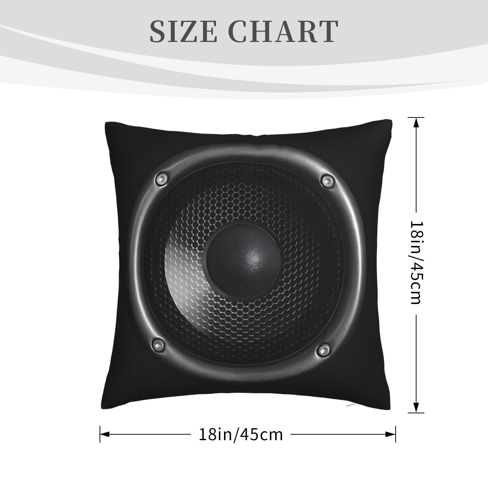 TEMU 1pc Music Speaker Print Design Decorative Cushion Covers For Porch Patio Couch Deco Soft Durable And Machine Washable (without Pillow Cores)
