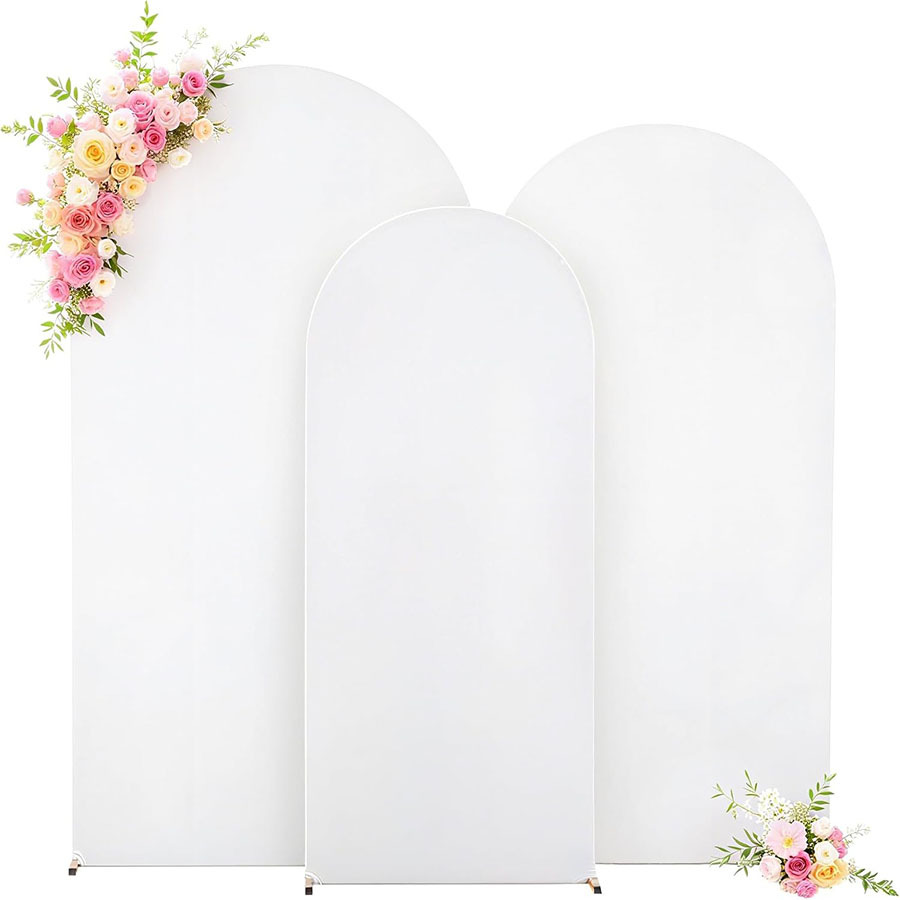 TEMU 3pcs Set Of Elastic Arched Banners, Photo Backdrop Cloth Suitable For ' Event Decorations, Background Rack Cover For Arched Racks, Perfect For