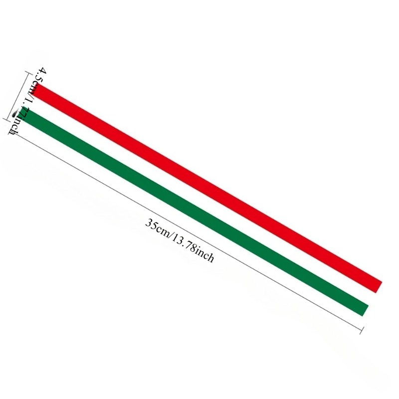 TEMU 1 pièce Autocollant créatif de style italien pour moto, motif tourbillon à longues bandes , blanches et rouges, en vinyle, imperméable, au