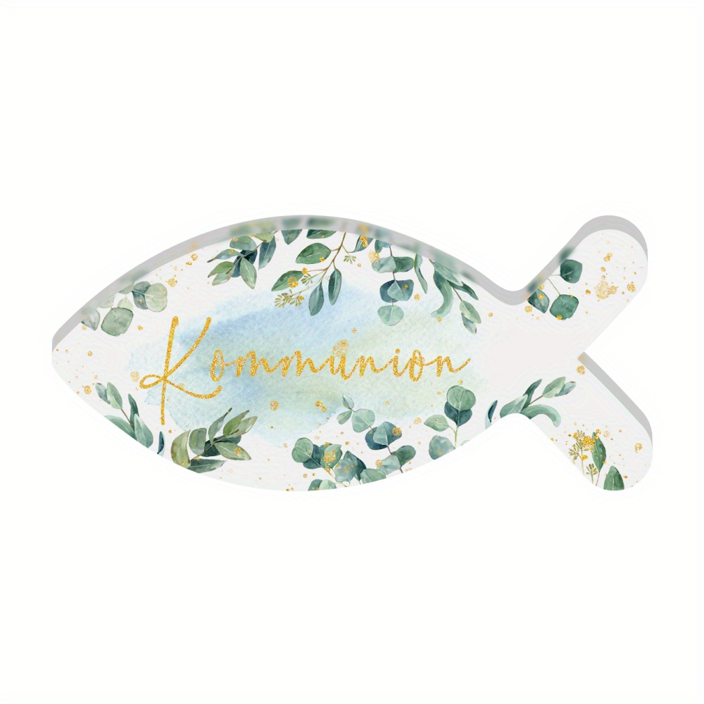 Image of 2d Flat 1pc German Acrylic Sign Table Decor, Communion, Desktop Decoration For Room Church, Gift For Birthdays, Weddings, Anniversaries, Christmas, Thanksgiving, Travel Gifts, And Decorations