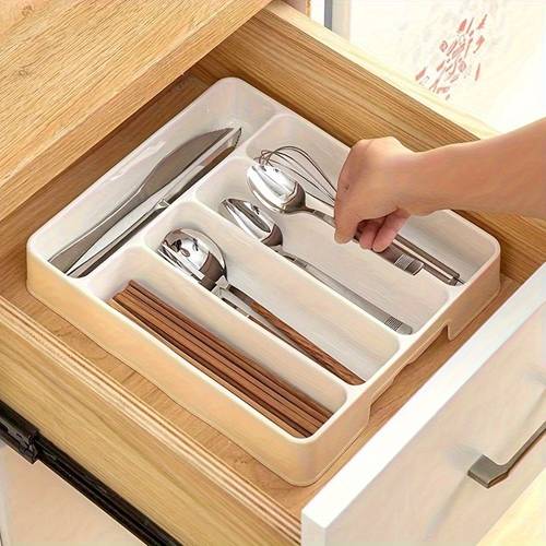 1pc tableware storage box wall mounted kitchen drawer divider suitable for tableware chopsticks knives and forks lightweight and space saving tableware storage box suitable for cabinets and drawers kitchenware