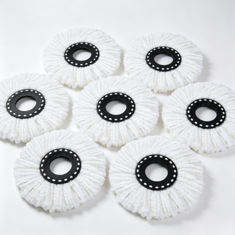 TEMU 7 piezas de cabezal de mopa giratorio para el hogar con fuerte absorción de agua y potente capacidad de limpieza, cabezal de mopa engrosado
