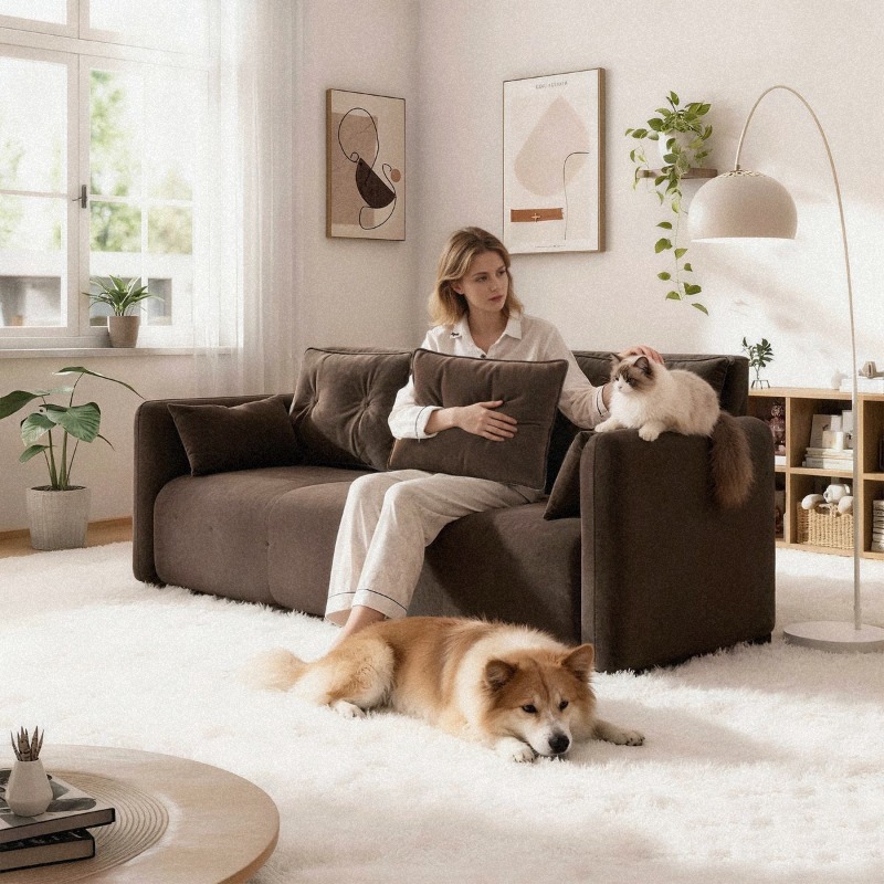 Versatile Three-Seater Sofa Perfect for Living Room Bedroom Office or Apartment Decor