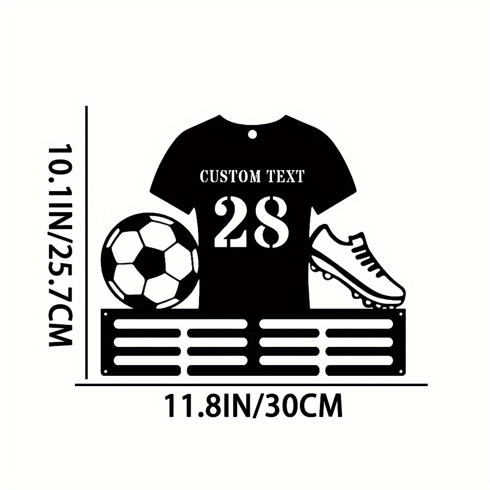 E-shop Wandskulpturen . Anpassbare Fußball-Medaillen und Anhänger aus Metall - Kann mit Namen, Nachnamen oder Trikotnummern graviert werden. Perfektes