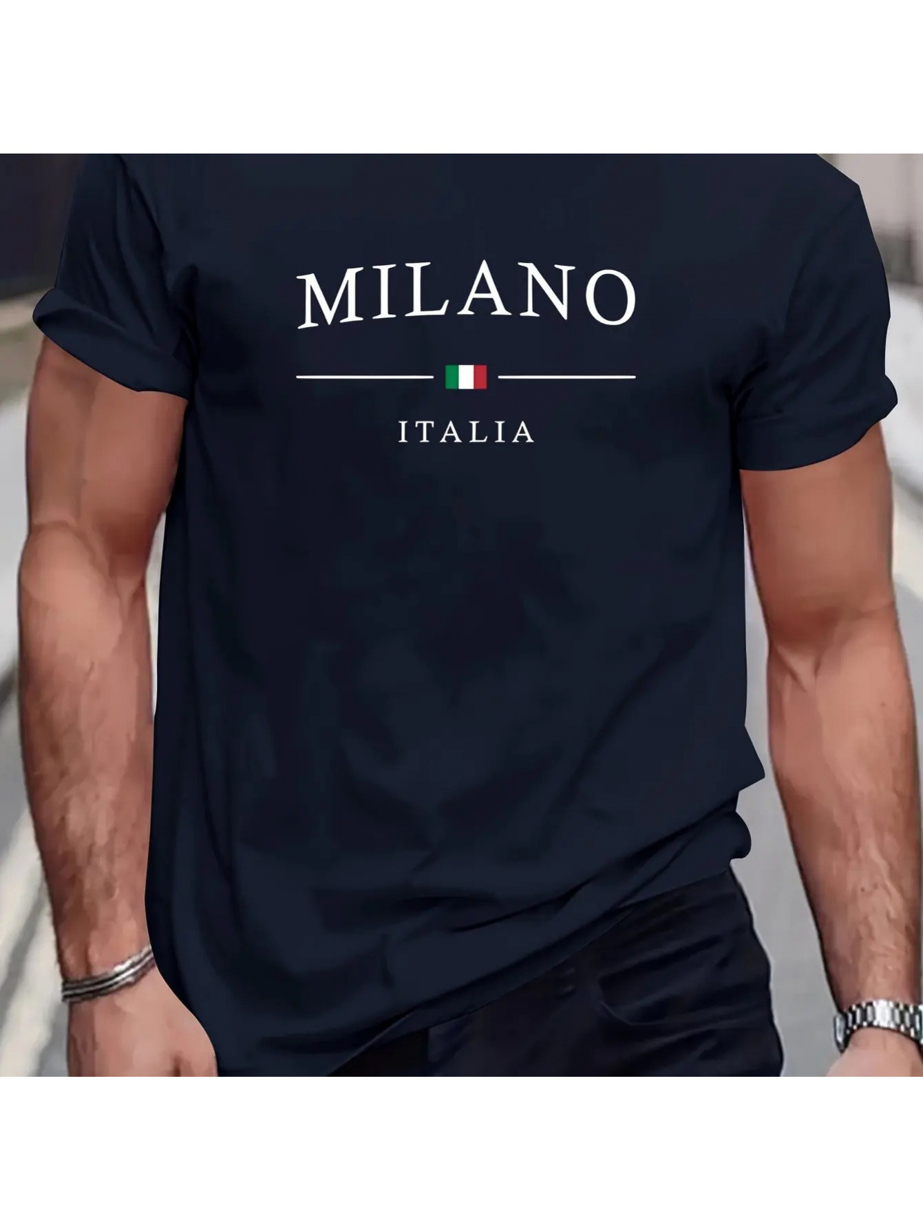 Мъжка лятна мода MILANO с принт на букви, свободна кройка, голям размер, удобна тениска с къс ръкав и кръгъл яка, ПЛЮС РАЗМЕР