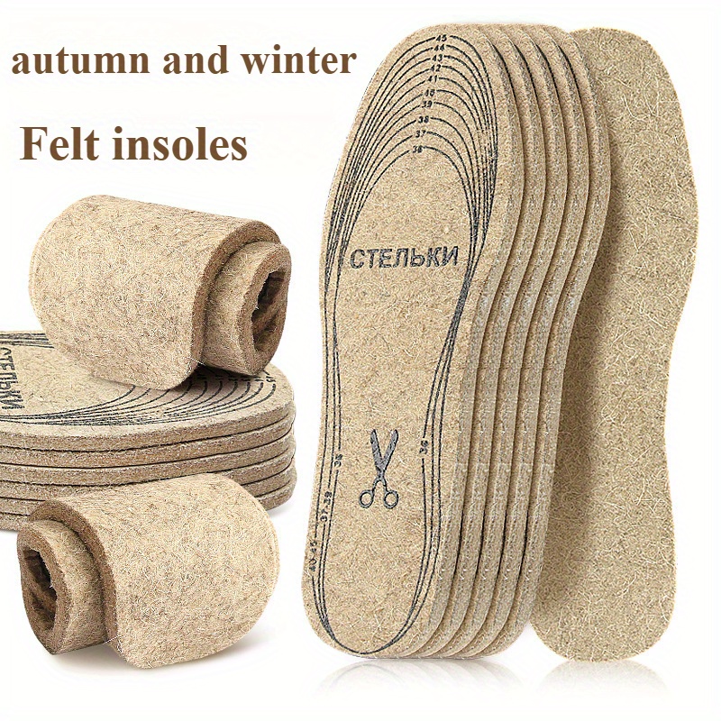 

Customizable Wool Felt Insoles - , Warm & Shock-absorbing For Sports Shoes, Design