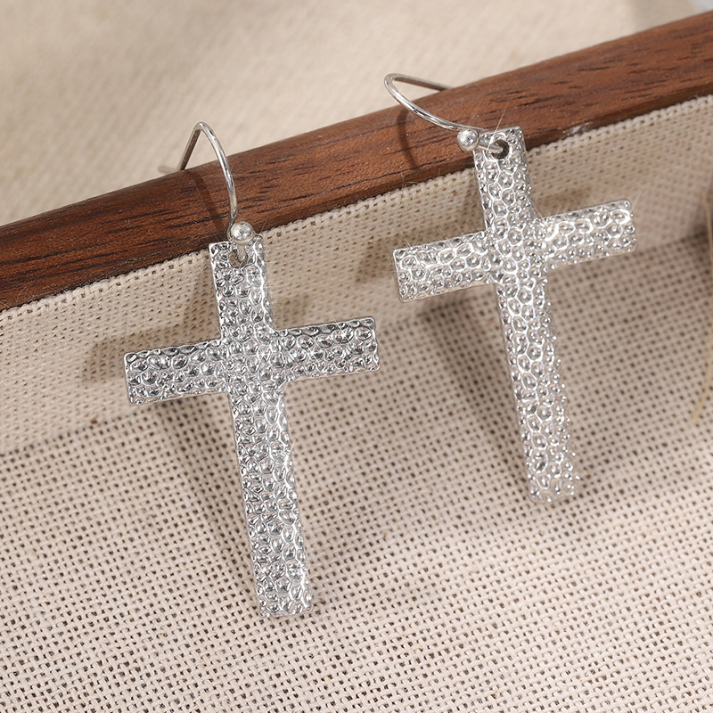 Christian Cross Dangle Earrings, Artisan Handmade