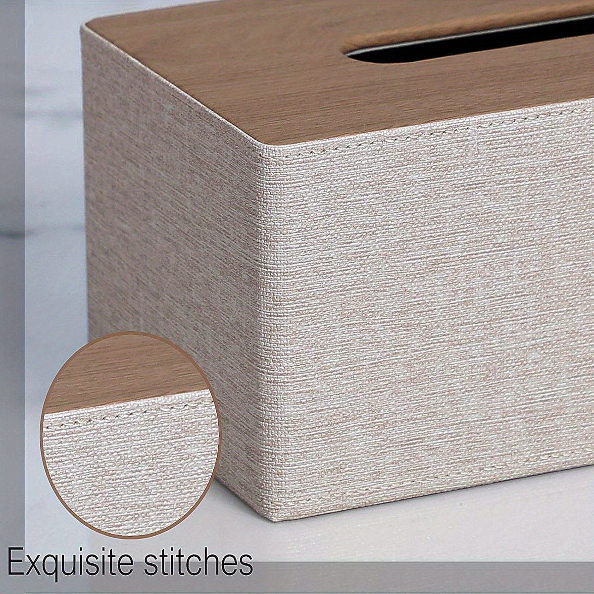 modern rectangular tissue box cover with magnetic closure - beige pu leather bathroom organizer, high quality dustproof storage cabinet holder for dresser, fits 9.8”l x 5.3”w x 4.3”h tissues - compatible with  //napkins - easy-  &   in beige, brown, black, white, gray, navy blue, light green, pink, purple, orange, red, yellow, and more, tissue holder bathroom Product details 7