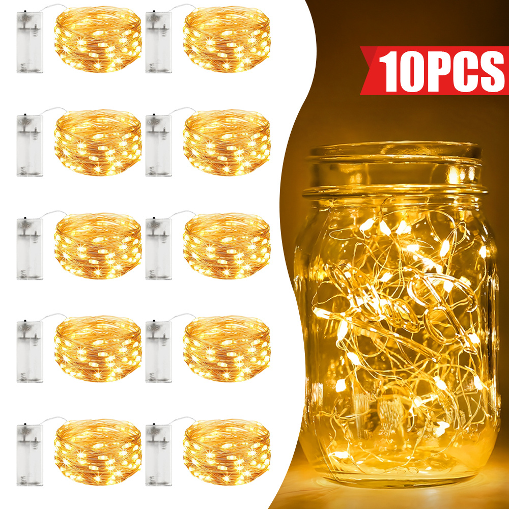 E-shop 10/5 Stück, Lichterketten, /9.84 Fuß mit 30 LEDs, Feuerfalter Sternenlichter, Batteriebetrieben (Batterien nicht enthalten), Warmweiß,