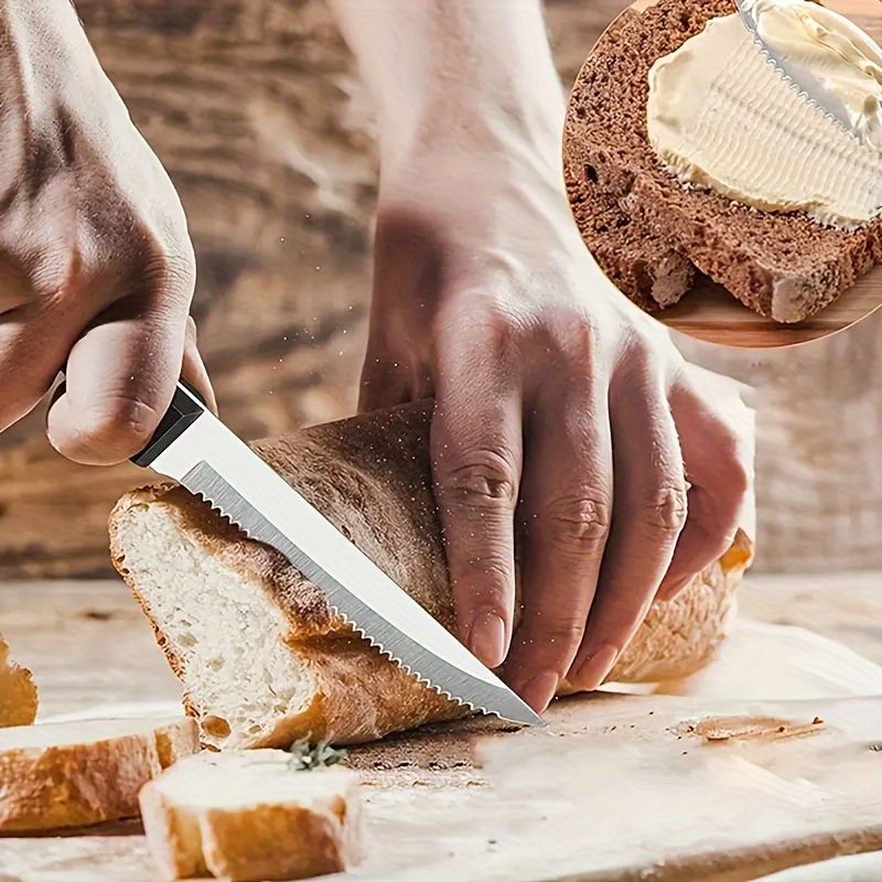 12pcs stainless steel knife and fork cutlery set   steak knife and fork dining table colorful pizza knife multi purpose serrated bread knife bbq camping steak knife and fork Product details 7
