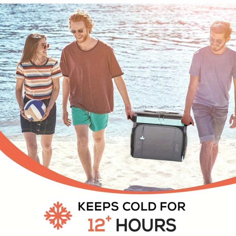 50Can Collapsible Rolling Cooler Leakproof Insulated Soft Cooling Bag with Wheels and AllTerrain Cart for Beach Camping Patio Travel Outdoor Ball Fields