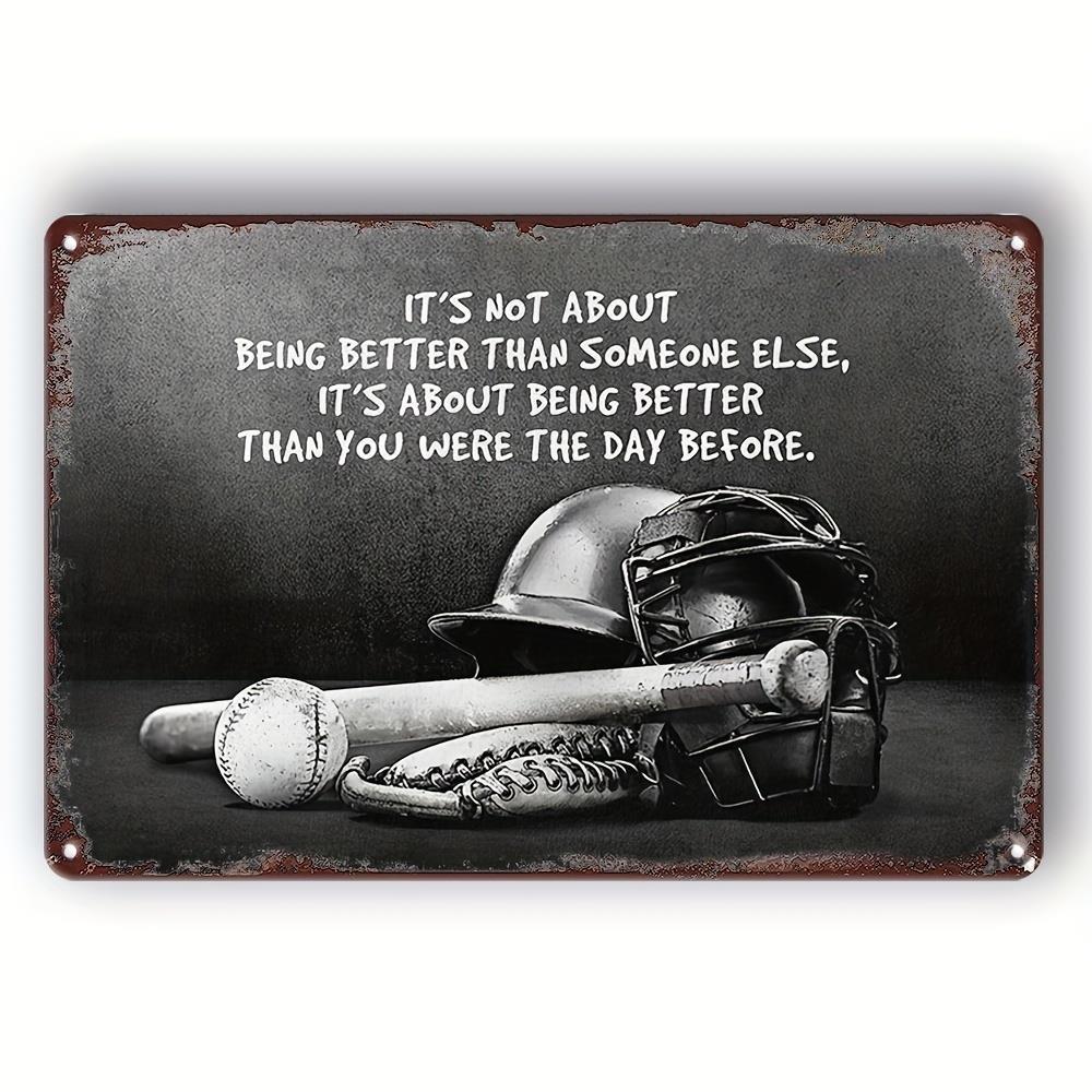 TEMU Décoration murale 2D plate en bois. 1pc baseball rétro - Art mural sur le thème du baseball , convient pour des hommes, , à coucher ou -