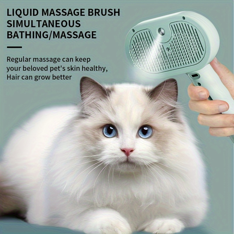 1個 2-in-1 usb充電式 ペット用ヘアスプレー＆デシェディングコーム - 耐久性abs製 ステンレスブラシ付き、長毛・短毛猫犬対応  絡まり解消＆ ジ 多機能グ ツール 毛取り＆輝きアップ ユーザー リーデザイン 効果的なクリーニングシステム 商品詳細 7