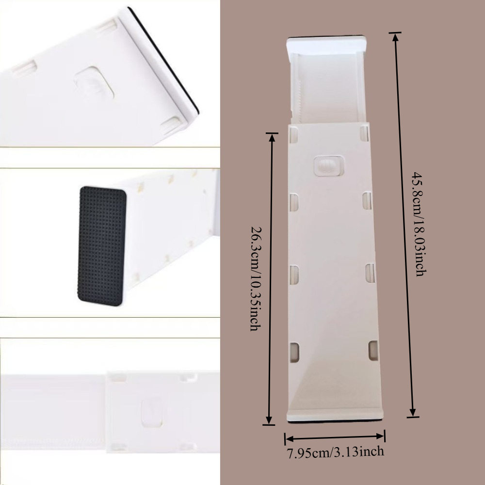 TEMU Adjustable Expandable Drawer Dividers | Plastic Organizers For Home Storage, Wardrobe Underwear Sock Compartments, Utensils & Tools, 10.9."67" Inch, , Slim Shallow Design