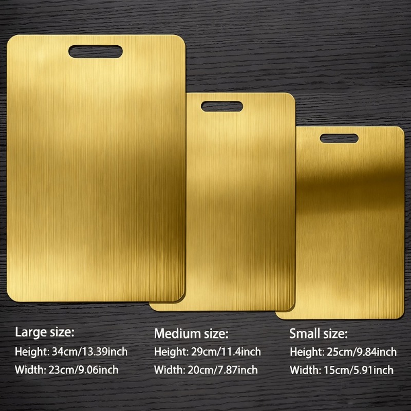 Image of 3pcs Thick Stainless Steel Cutting Plate - Food Grade Durable Kitchen Cutting Plate - Anti Slip Design For Meat/fruits/vegetables - Dishwasher Safe - Suitable For And Restaurants