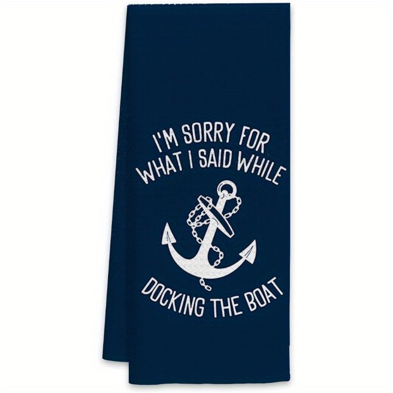 TEMU 1pc 18*26 Inch Voatok Gifts For Boat Owners, Boat Anchor Dish Towels, Boat Accessories For Women, Lake Accessories, Nautical Hand Towels, For