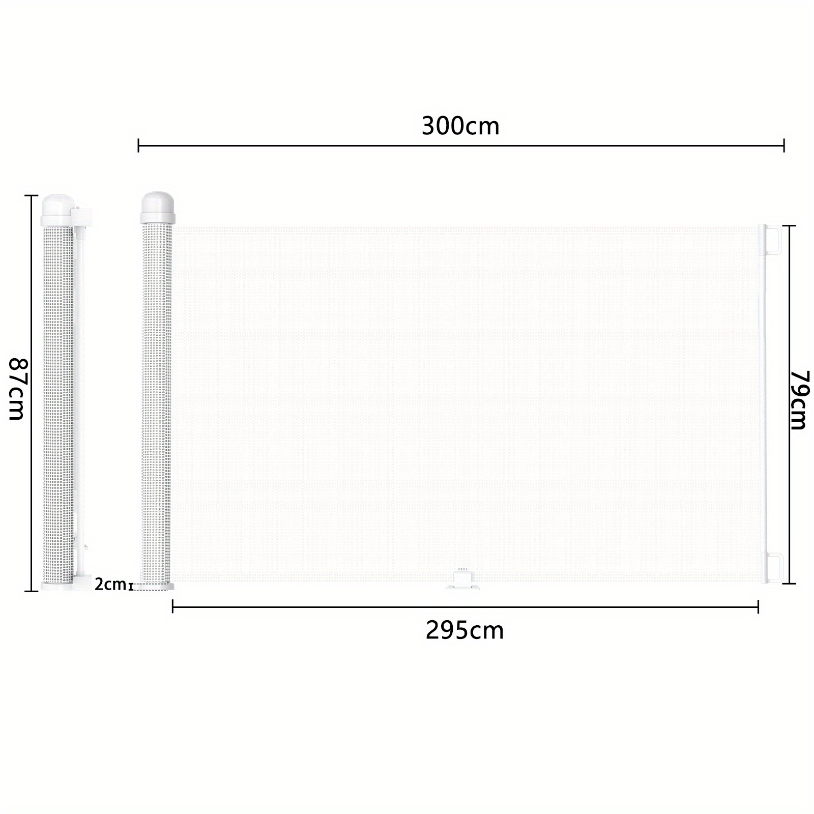 Height Adjustable Safety Fence Roller Shutter 88. 5*300cm Stair Safety Fence Roller Shutter Retractable Door Dog Gate Fence Indoor And Outdoor For Pets