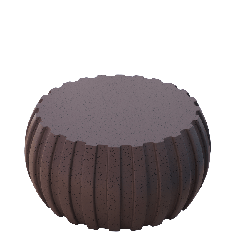 35.43' Modern Waterproof Coffee Table Durable MgO Cement Design Indoor and Outdoor Compatible Brown
