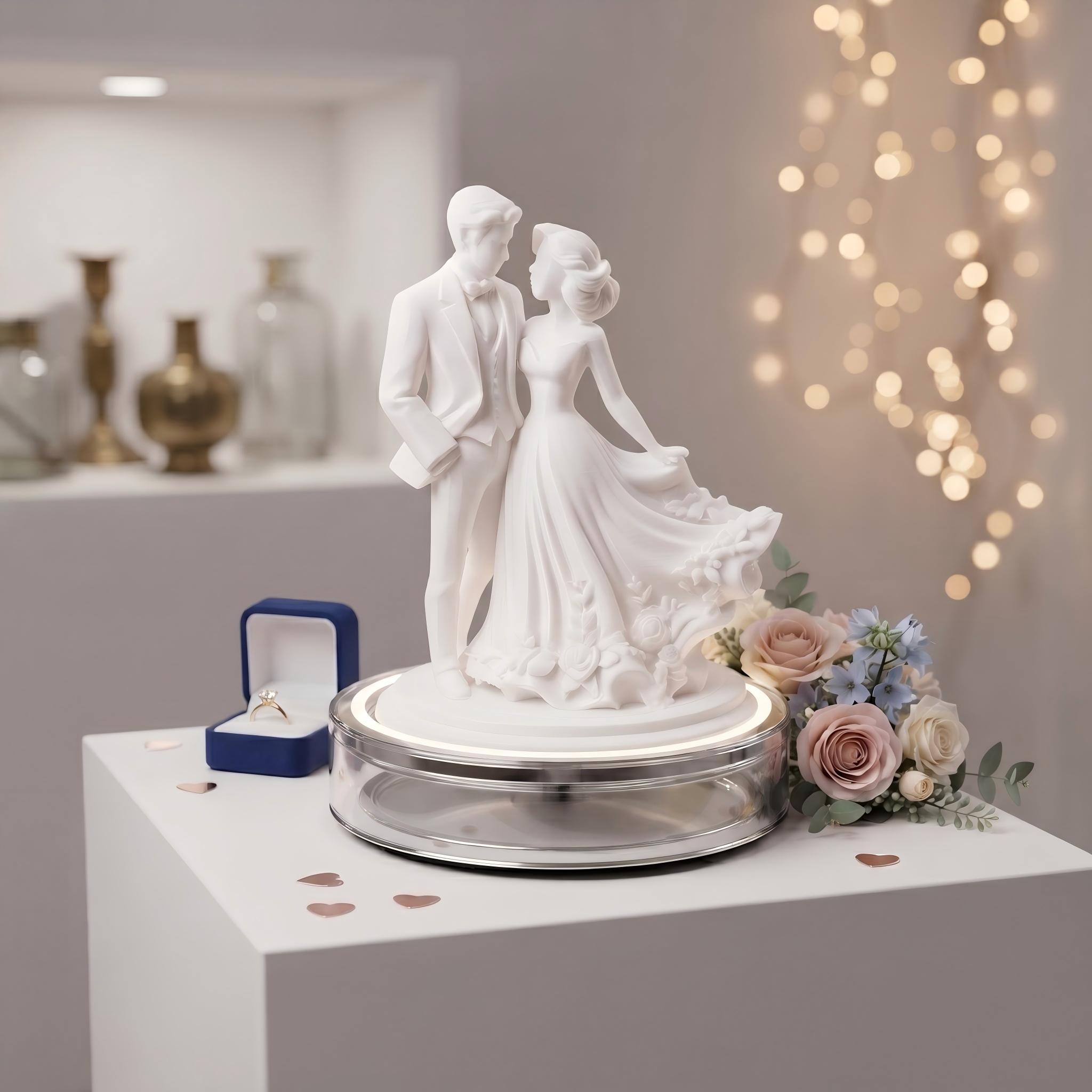 TEMU Newlywed Couple Figurine- And Groom Plastic Centerpiece, Suitable For Weddings, Bridal Showers/decorations, 's Day Gifts, And Available In