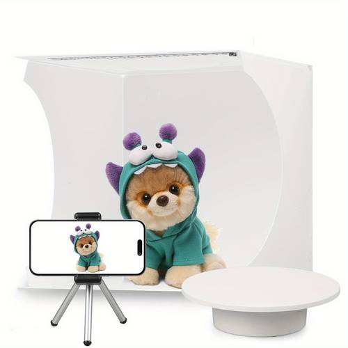 mini shooting set small square 360 rotating turntable 6 colors curtain usb interface for small product image shooting product detail video shooting