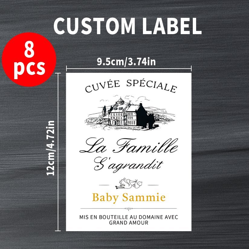 TEMU Étiquettes de bouteille personnalisées disponibles en lots de 8, 16 ou 32 - Parfaites pour l' d'un nouveau-né. Ces étiquettes d'excellentes