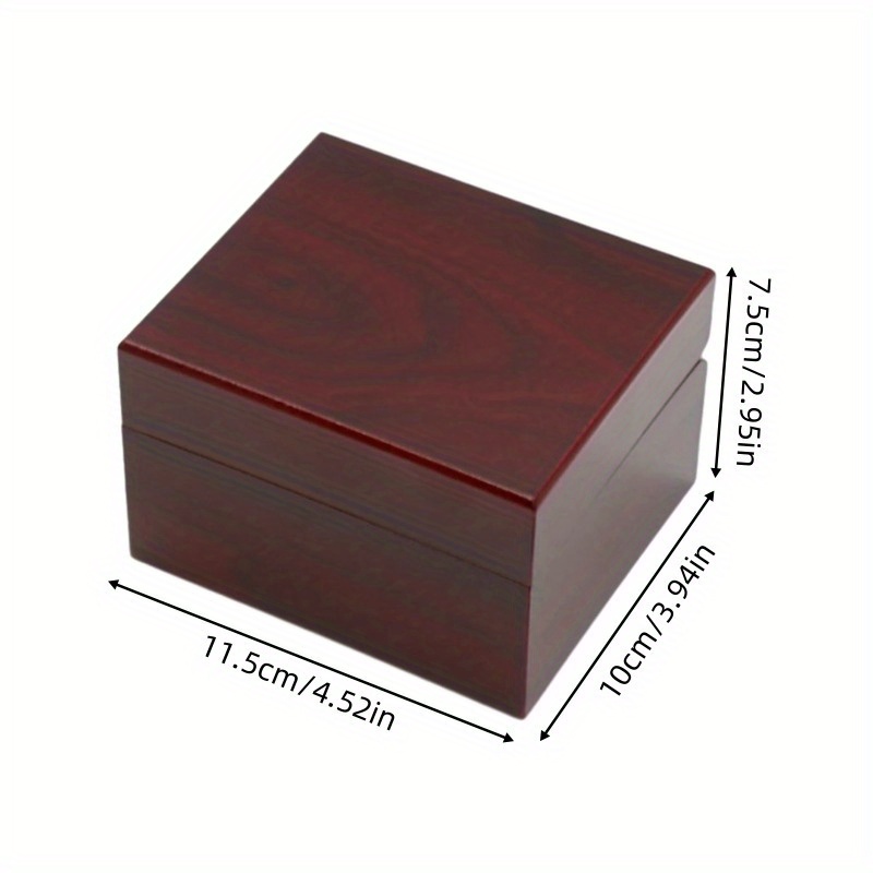 TEMU 1x Wine Single Watch Display Case Wooden Watch Box Bracelet Storage Organiser Box For Valentine Day, Birthday, Christmas