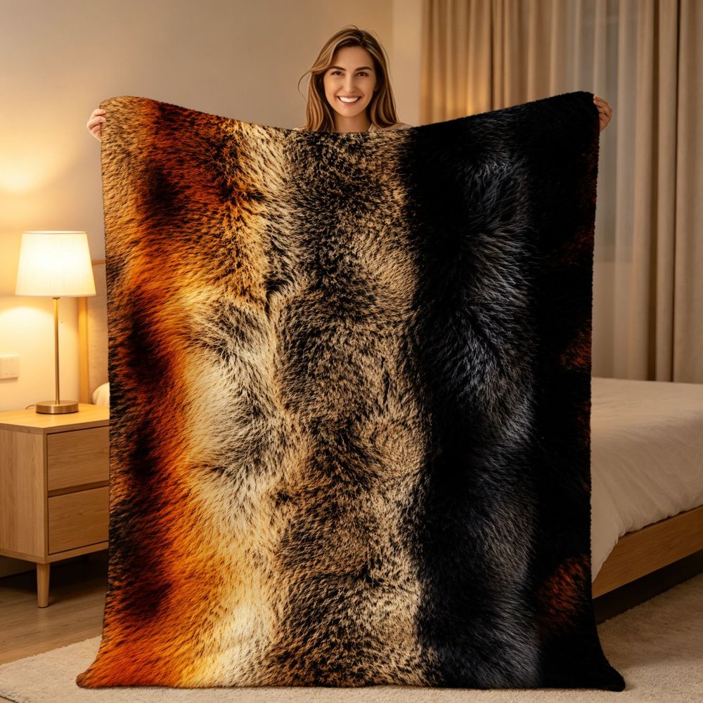 TEMU Luxurious Faux Fur Throw Blanket - Soft, Long-pile Plush, Suitable For, Sofas, And Couches, Warm And Comfortable, Ideal For Couples, Suitable As