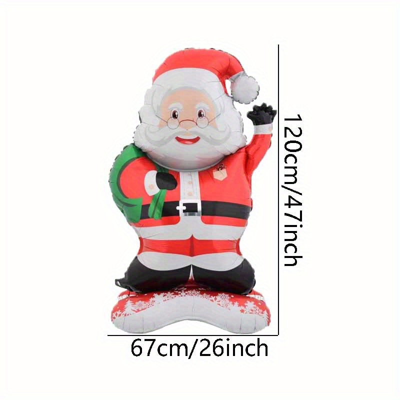 1pc 47-inch Standing Santa Claus Aluminum Foil Balloon, Birthday Party Atmosphere Decoration, Christmas Theme Event Setup