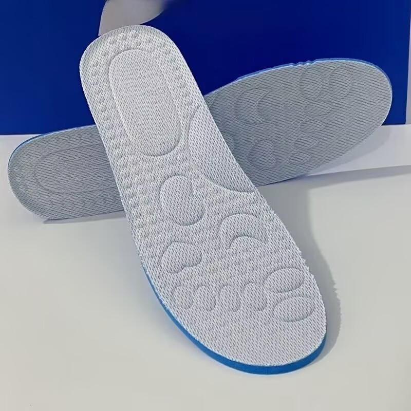 Image of 5 Pairs Breathable Sports Shoe Insoles For Men And Women, Shock Absorbing Cushion Foot Pads, Massage Soft Shoe Inserts For Sneakers Casual Shoes