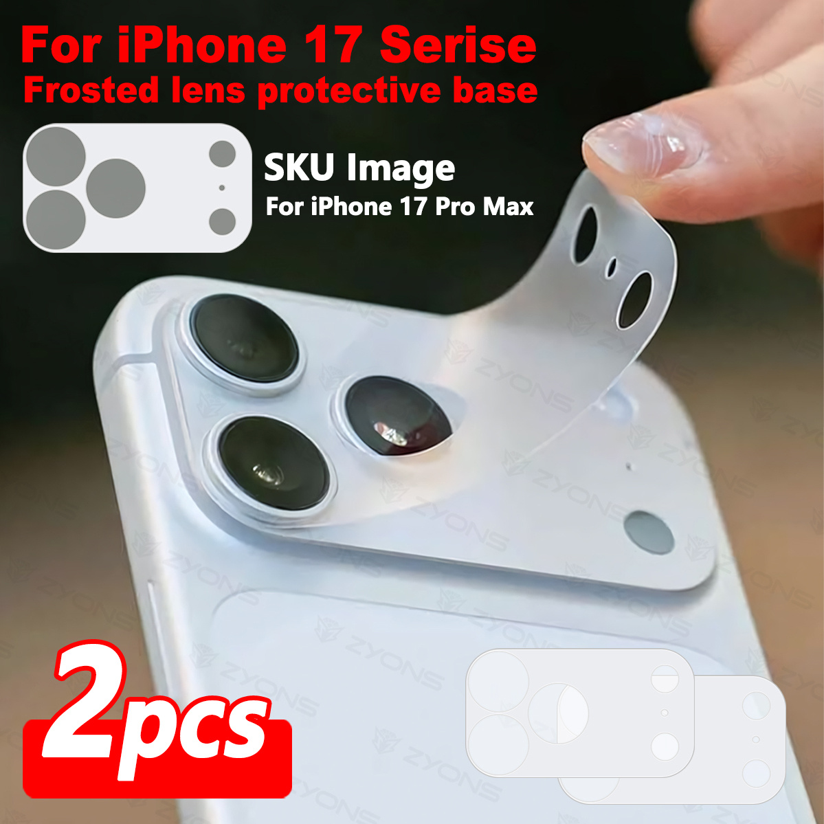 TEMU Lot de 2 protections de base d'objectif mat à découpe de pour iPhone 18 Pro Max/18 Pro/Duo/17 Pro Max/Pro/Air/17, -rayures/-, -reflets, facile à