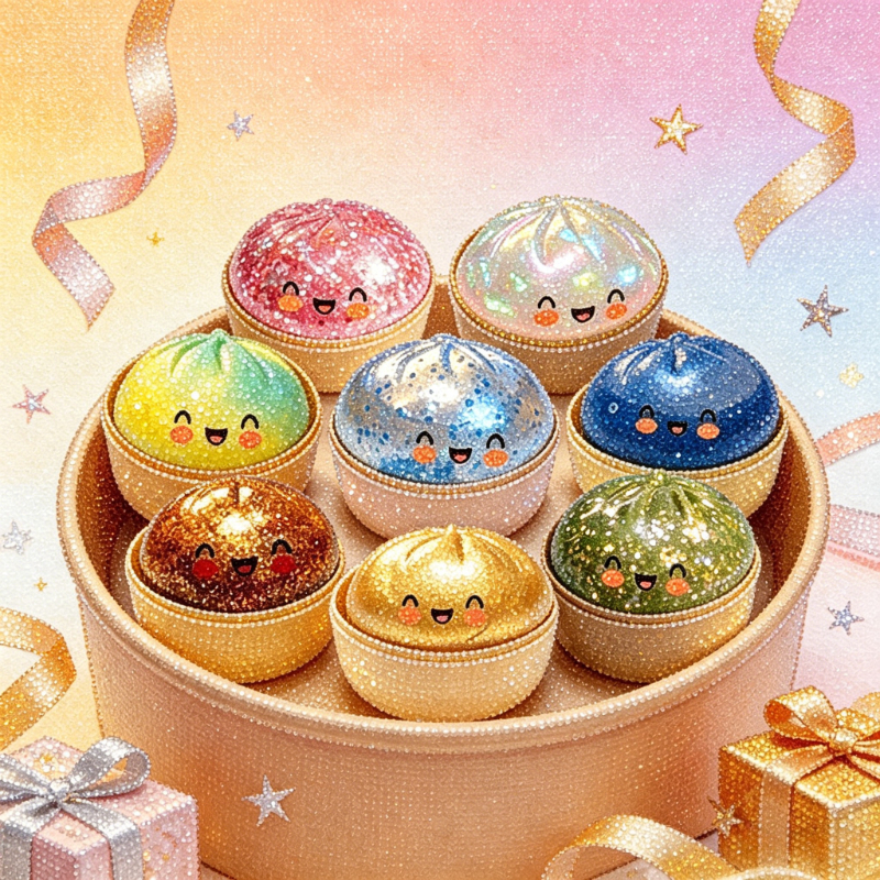 new arrival cute dumpling diamond painting 25 x 25cm 9 8 x 9 8 inches diamond mosaic craft   diamond painting product easy stress relief kit suitable for desktop and table decoration handmade set home decor  