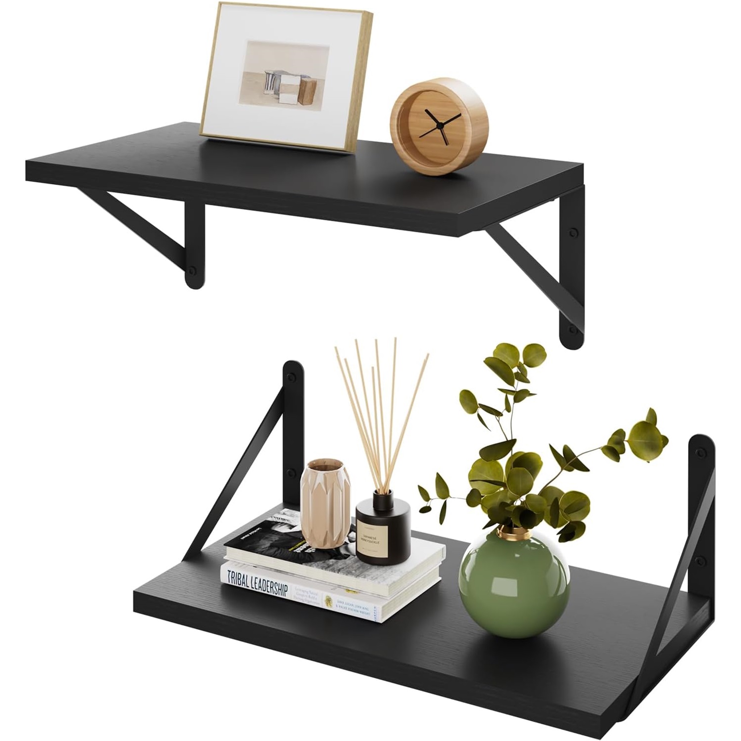2--mounted Wooden Display Shelves, Spacious Floating Rack For Bedroom Bathroom Daily Storage, Floating Shelves