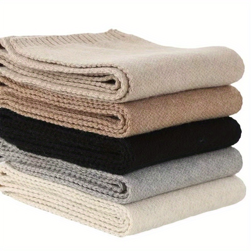 

1pc Premium Cashmere Scarf For Women, 100% Cashmere Knitted, , Woven, Warm, For Winter