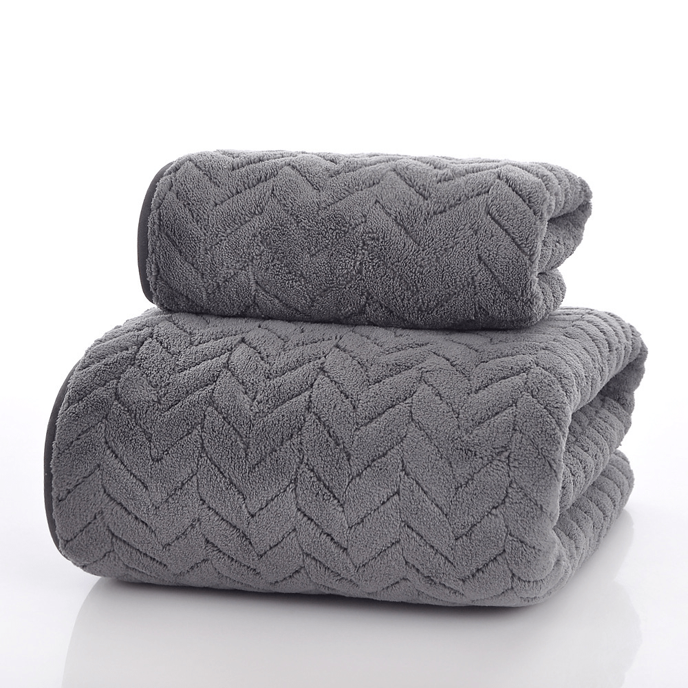 TEMU 2pcs-luxury Bath Towel Set - Lightweight And Soft, Quick-drying Microfiber, Modern Striped Design, Includes 1 Bath Towel, 1 Hand Towel, Perfect