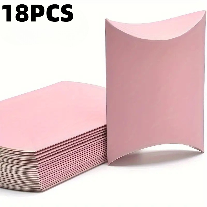 TEMU Scatola di carta rosa a forma di cuscino, Scatola porta caramelle a forma di cuscino, Adatta per confezioni regalo fai da te, Scatola regalo a