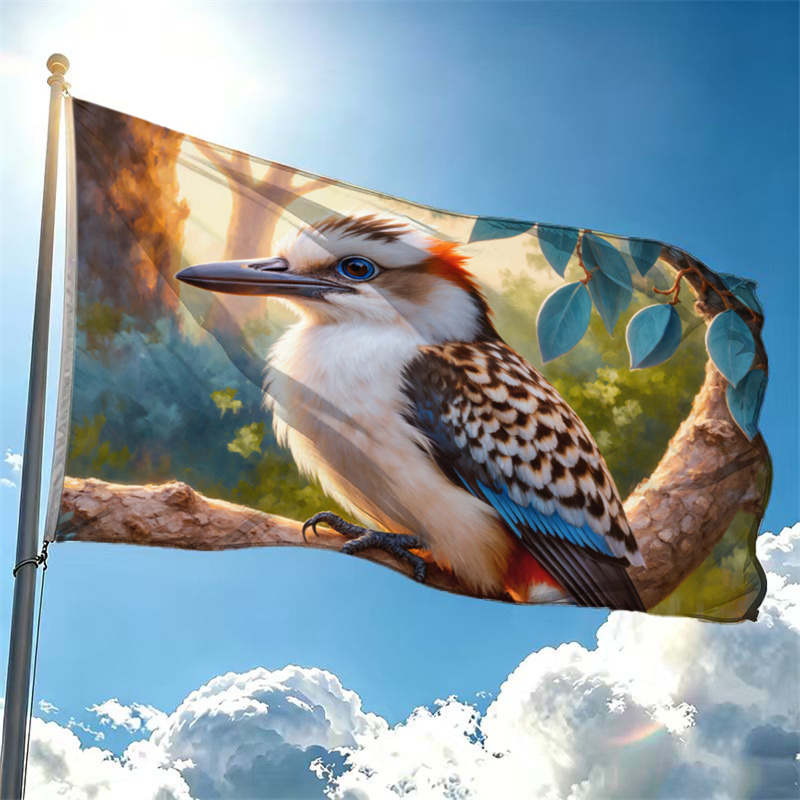 TEMU 2d Flat - 2d Flat - 1pc Double-sided Flag 2d Spring Bird Painting Art Print Flag Multiple Sizes Suitable For Outdoor Decoration, Courtyards, And